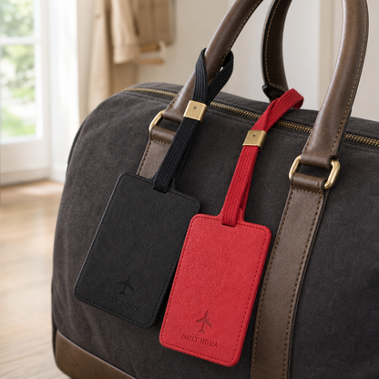 The Luggage Tag · Pair — 02-on-suitcase