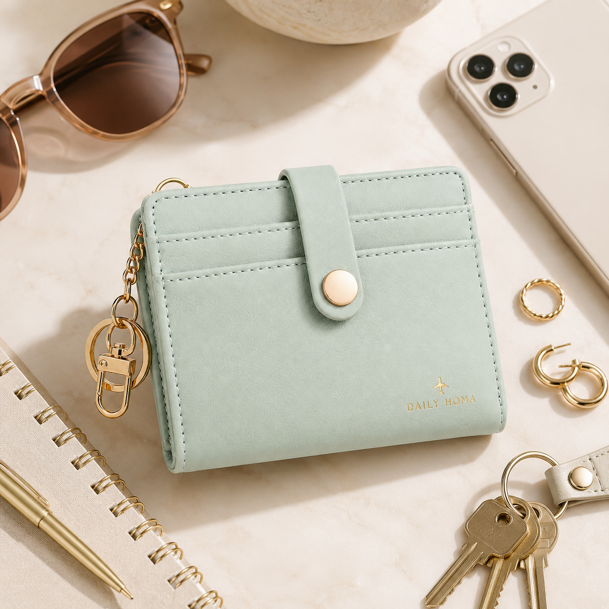 RFID Barrier Ultra-Thin Double Fold Credit Card Wallet