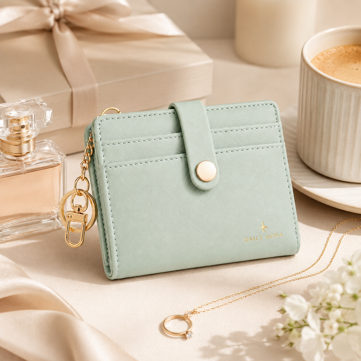 RFID Barrier Ultra-Thin Double Fold Credit Card Wallet