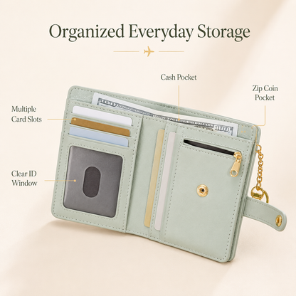 RFID Barrier Ultra-Thin Double Fold Credit Card Wallet