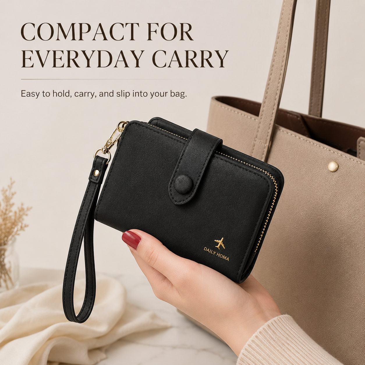 Multifunctional Short Wallet and Vintage Coin Purse with Card Slots, ID Window and Zipper Pocket