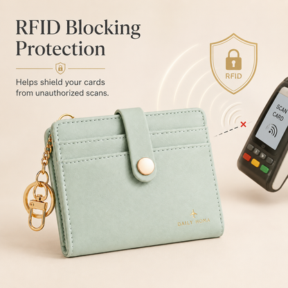 RFID Barrier Ultra-Thin Double Fold Credit Card Wallet