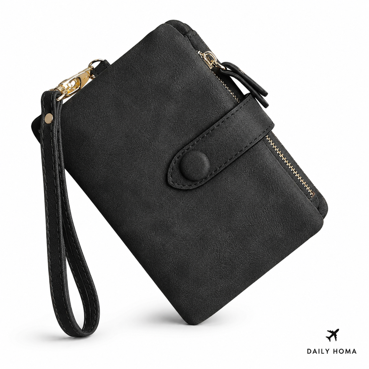 Multifunctional Short Wallet and Vintage Coin Purse with Card Slots, ID Window and Zipper Pocket
