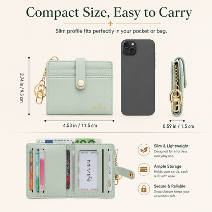 RFID Barrier Ultra-Thin Double Fold Credit Card Wallet